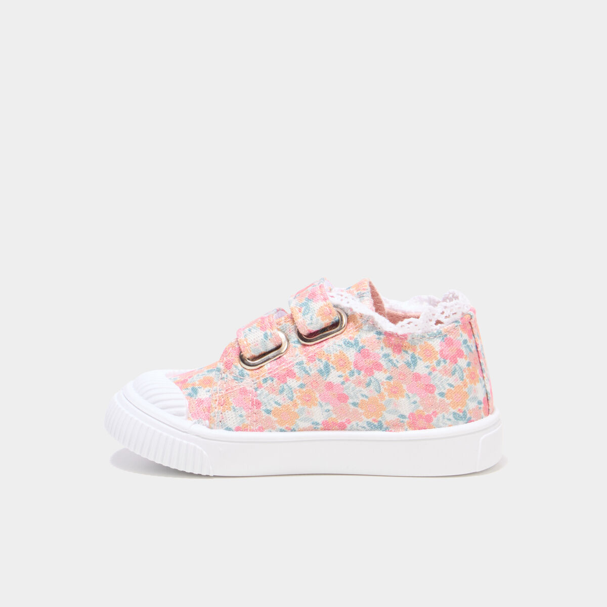 Tennis basses renforc&eacute;es semelle souple multicolore b&eacute;b&eacute; fille