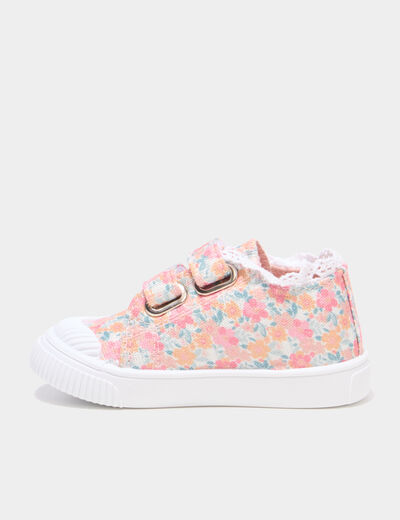 Tennis basses renforc&eacute;es semelle souple multicolore b&eacute;b&eacute; fille
