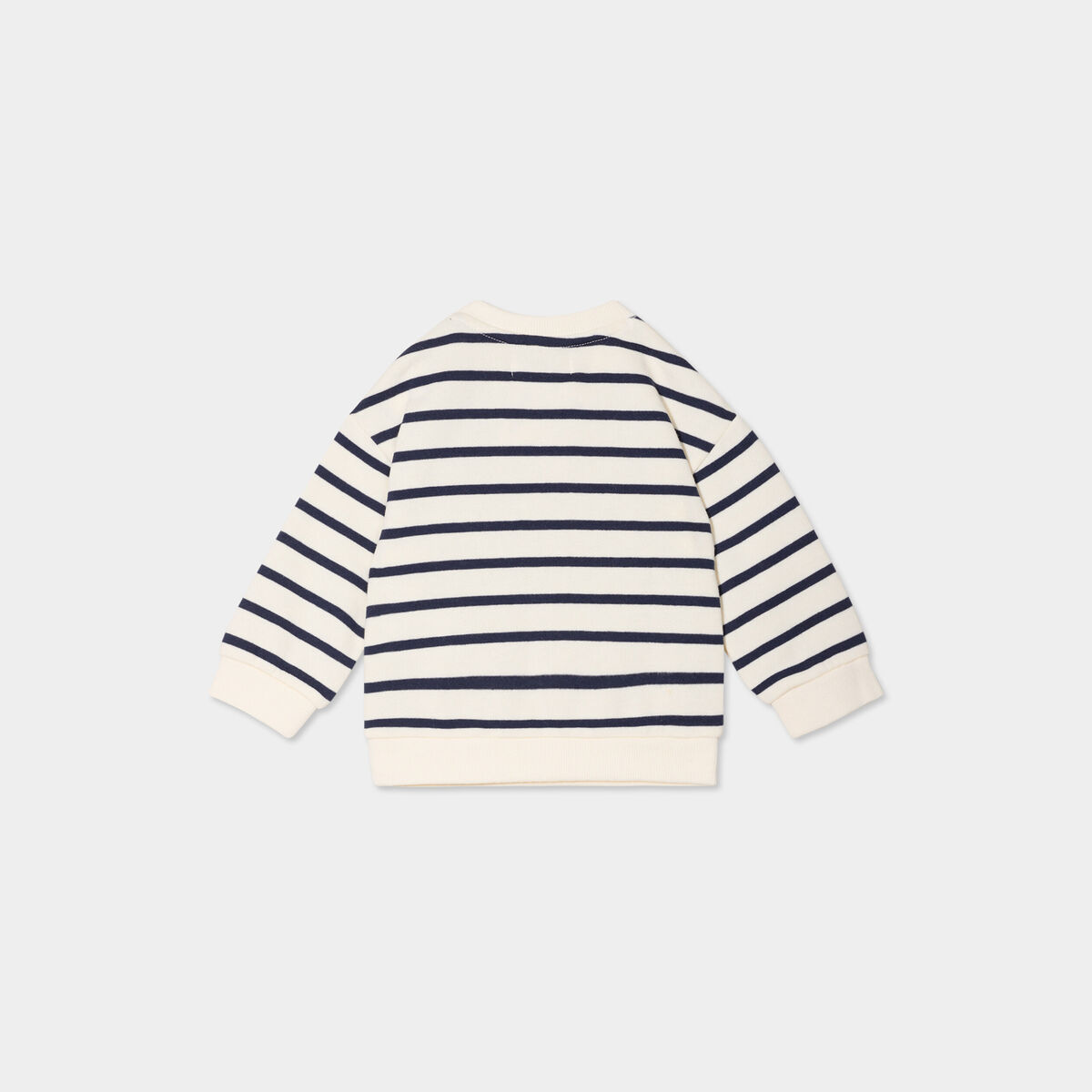 Sweat col rond manches longues bleu marine b&eacute;b&eacute; gar&ccedil;on