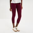 Legging 7/8 &egrave;me taille &eacute;lastiqu&eacute;e bordeaux femme