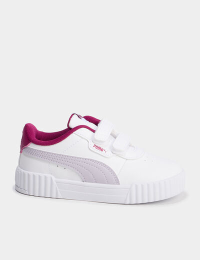 Tennis basses à scratchs Puma Carina violet fille