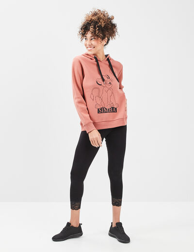 Legging 7/8ème avec dentelle noir femme