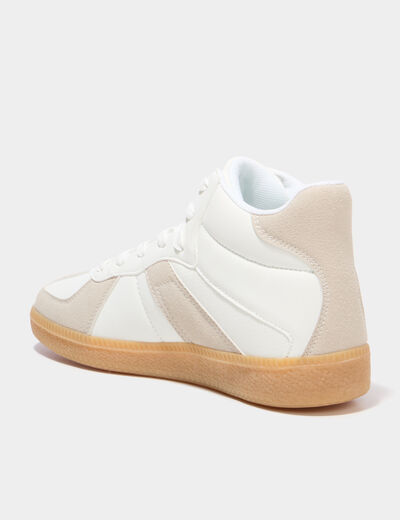 Baskets montantes &agrave; lacets blanc femme