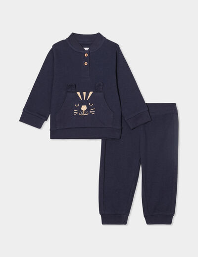 Ensemble sweat et pantalon de jogging bleu marine bébé garçon
