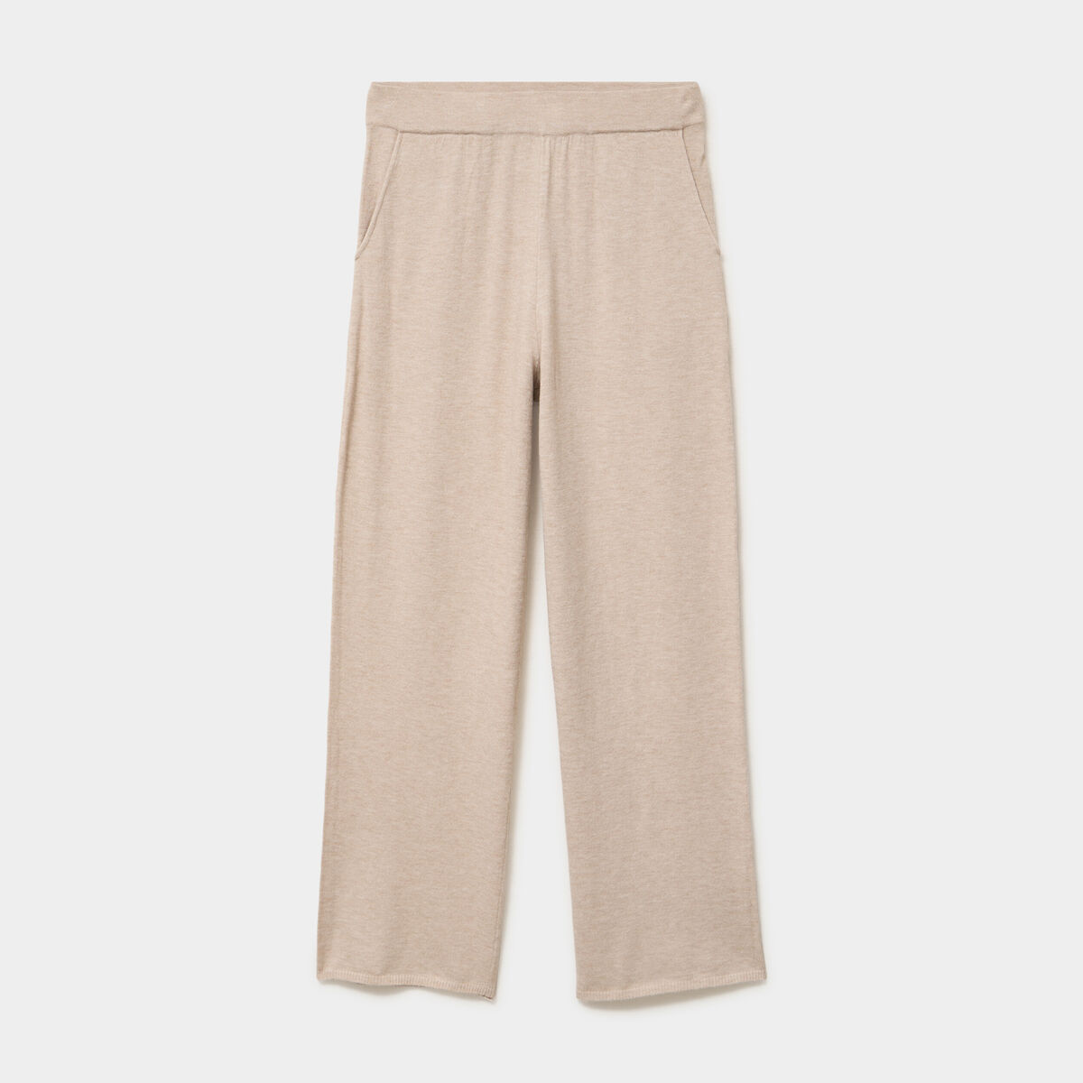 Pantalon de pyjama large en maille beige femme