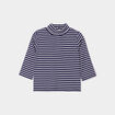 Sous-pull col roulé boutonné coton bleu marine bébé garçon