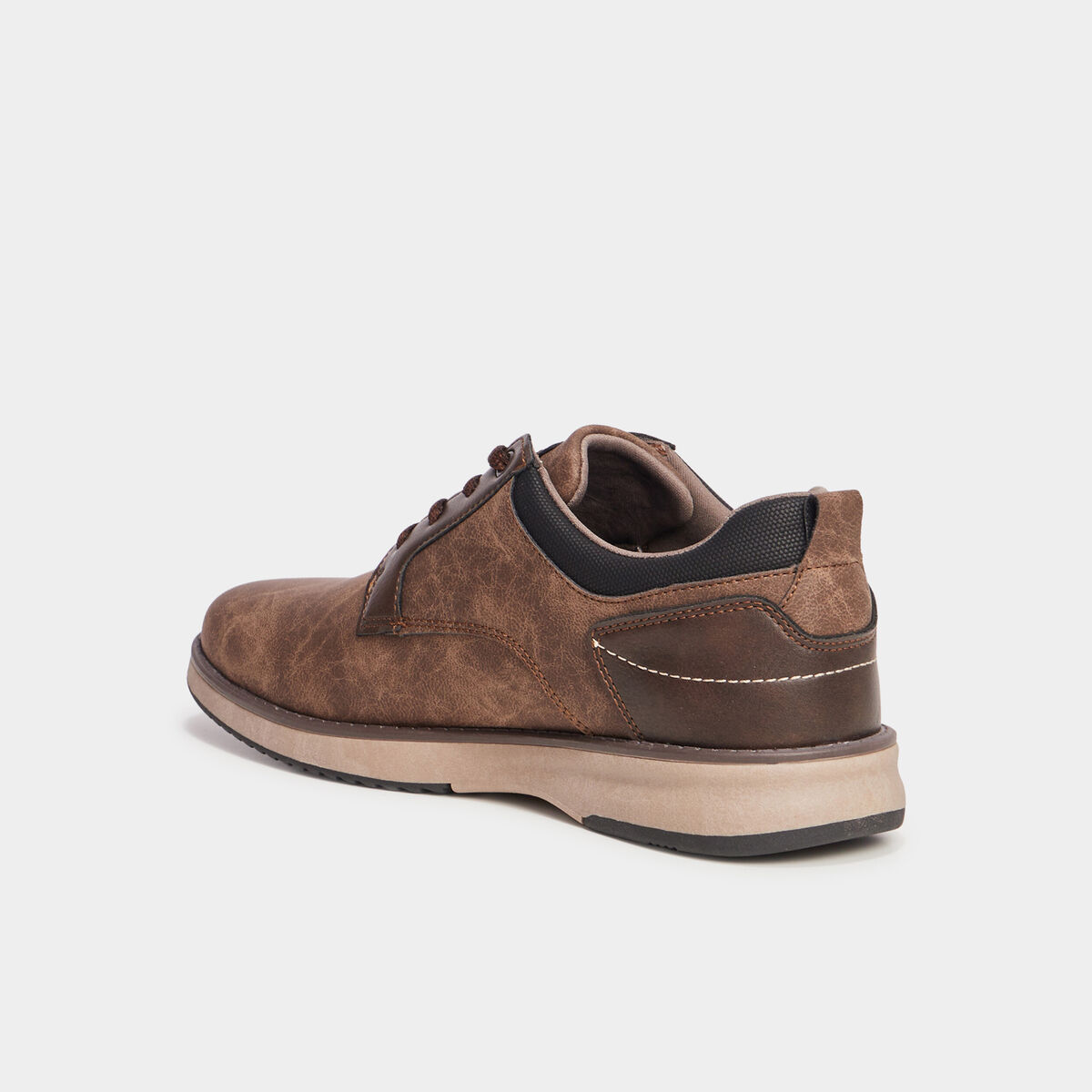 Derbies &agrave; lacets effet similicuir marron homme