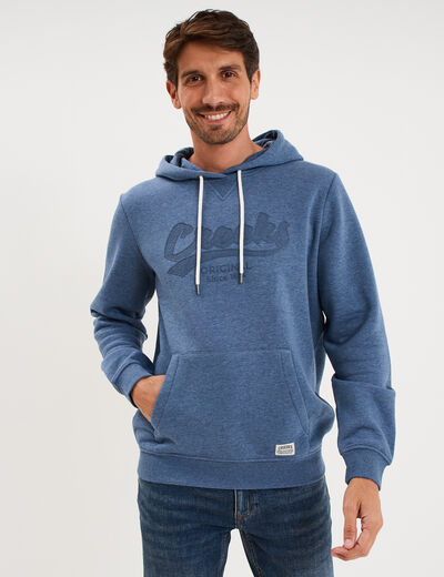 Sweat hoodie capuche et 1 poche bleu homme