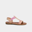 Sandales tress&eacute;es &agrave; brides &eacute;lastiqu&eacute;es rose fille