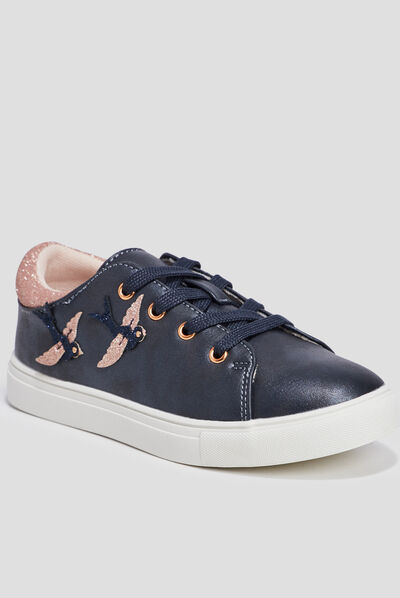 Tennis à lacets Creeks bleu marine fille