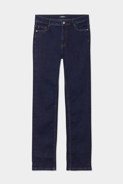 Jeans regular 5 poches coton denim brut femme