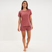 Ensemble pyjama short t-shirt coton rose femme