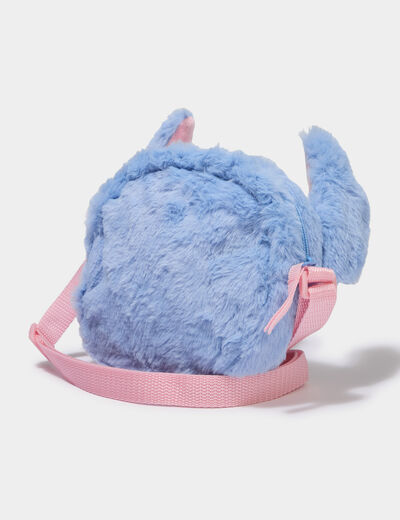 Sac bandouli&egrave;re fausse fourrure Stitch bleu fille