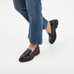Mocassins semelle épaisse crantée noir femme