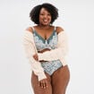 Soutien-gorge corbeille microfibre vert turquoise femme grande taille