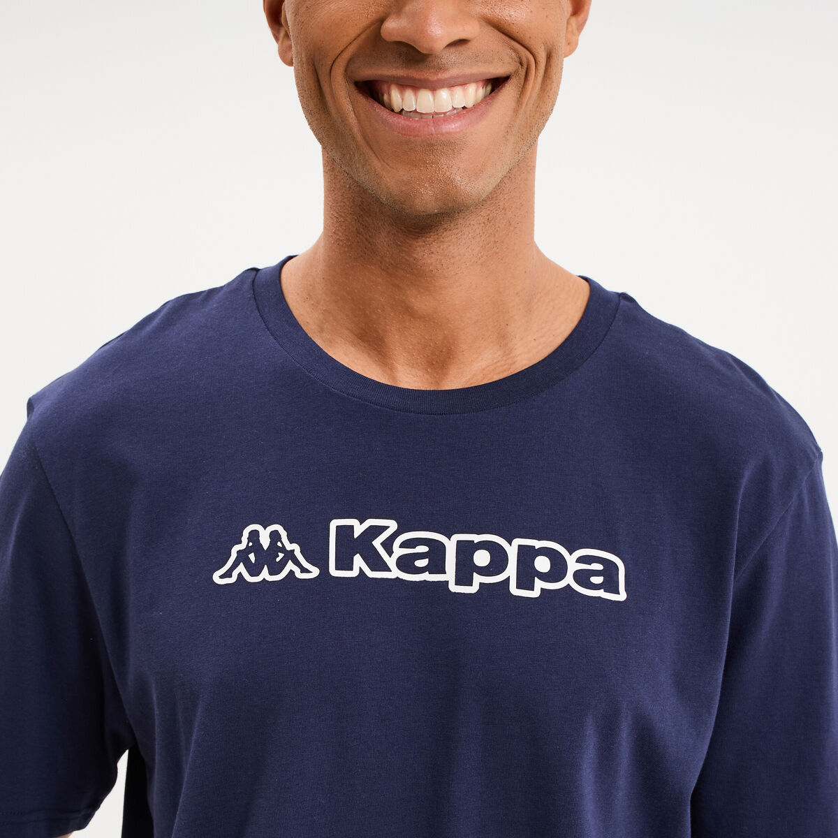 T-shirt avec manches courtes coton Kappa bleu marine homme
