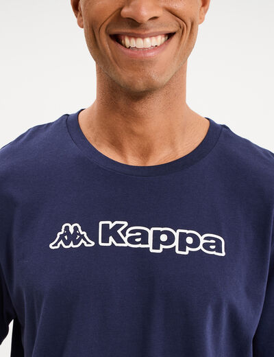 T-shirt avec manches courtes coton Kappa bleu marine homme