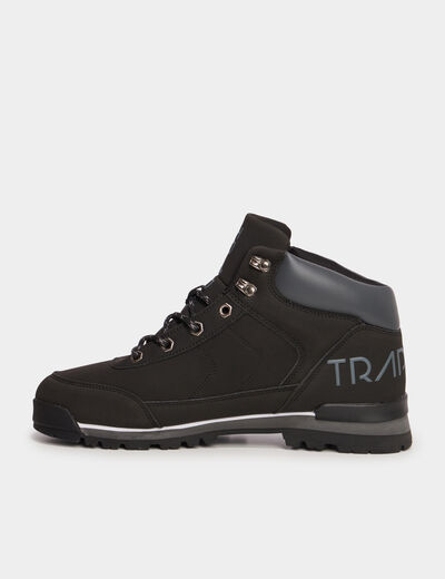 Bottines montantes semelles crant&eacute;es noir homme