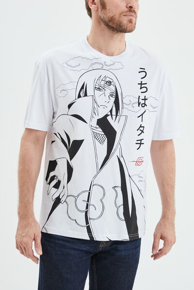 T-shirt manches courtes Itachi Naruto blanc homme