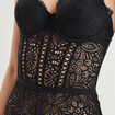 Body bandeau padded en dentelle noir femme