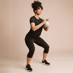 Legging corsaire de sport stretch noir femme