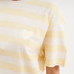 T-shirt droit &agrave; manches courtes coton jaune citron femme