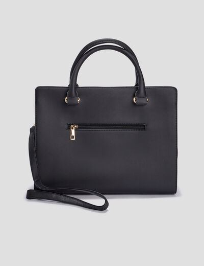 Sac rectangulaire bandoulière ajustable noir femme