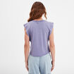 T-shirt manches volantées Liberto violet femme