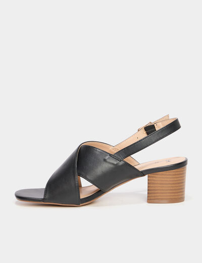 Mules à talons 5 cm noir femme