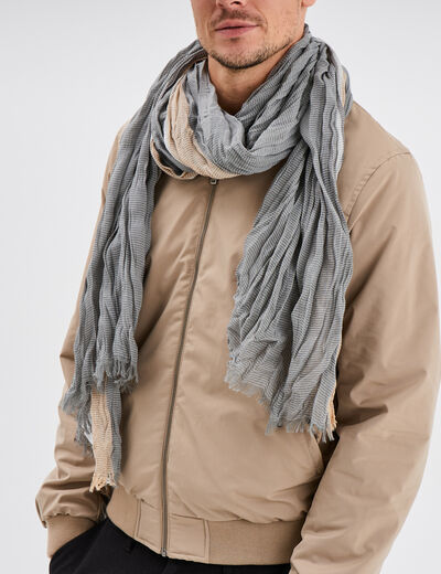 Foulard effet froissé gris homme