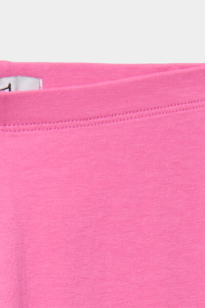 Short cycliste coton taille &eacute;lastiqu&eacute;e rose fushia fille