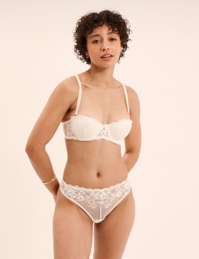 Soutien-gorge bandeau avec coques blanc femme