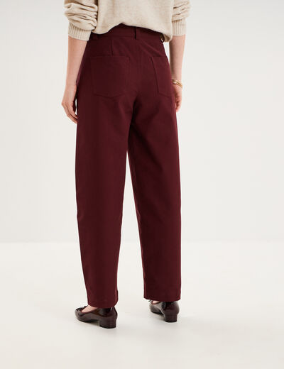 Pantalon ballon taille haute violet fonc&eacute; femme