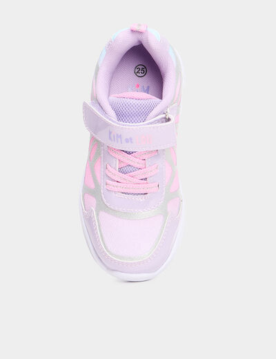 Baskets running semelles lumineuses rose fille