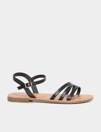 Sandales plates noir femme