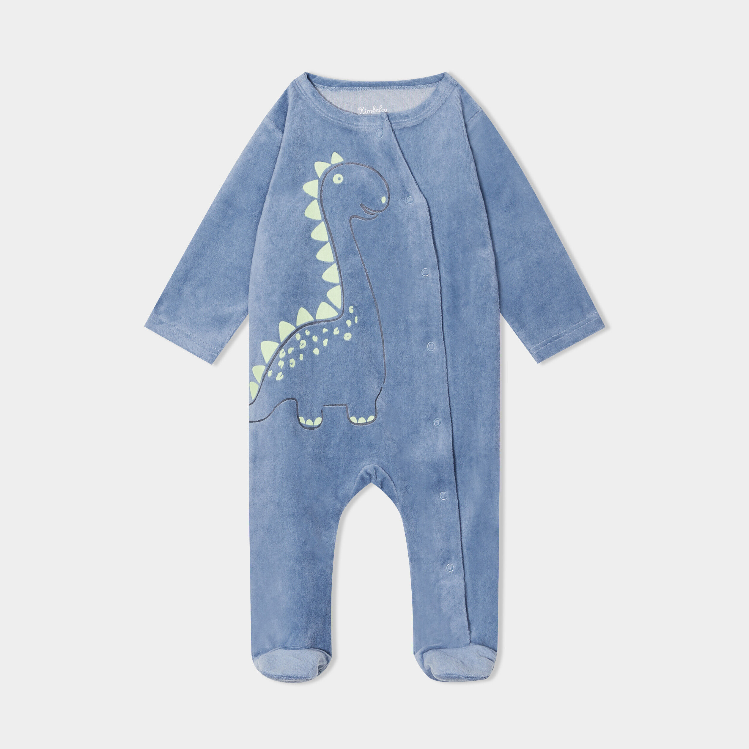 Pyjama dors-bien manches longues velours bleu pétrole mixte