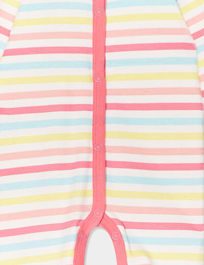 Dors-bien boutonné manches longues coton blanc bébé fille