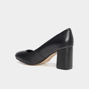 escarpins a talons carres en cuir noir femme Escarpins à talons carrés en cuir noir femme