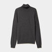 Pull col roul&eacute; manches longues gris fonc&eacute; homme