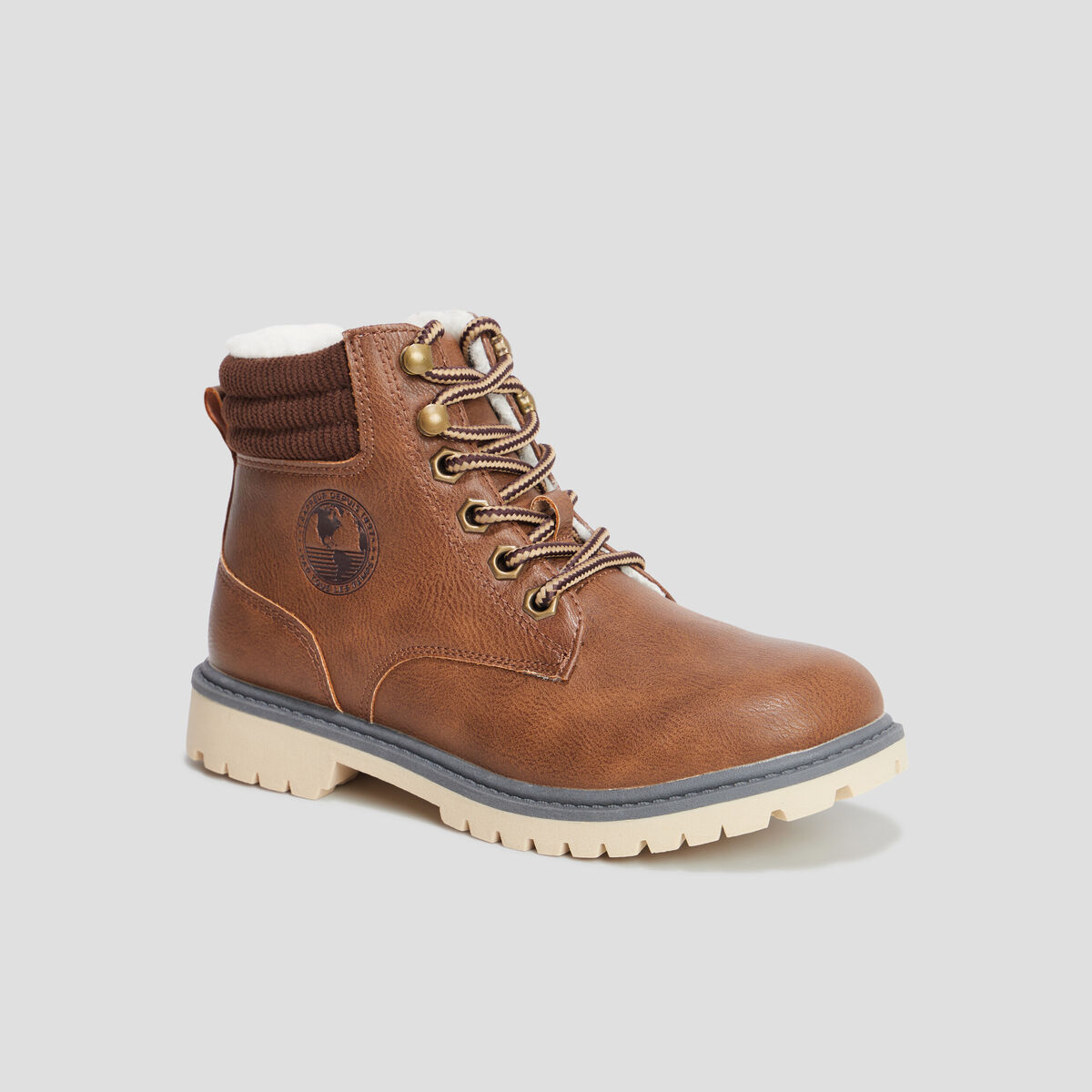 Bottines fourr&eacute;es marron gar&ccedil;on