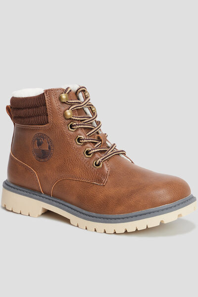 Bottines fourr&eacute;es marron gar&ccedil;on
