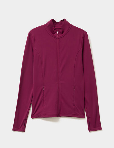 Veste de sport ajust&eacute;e avec fermeture violet fonc&eacute; femme