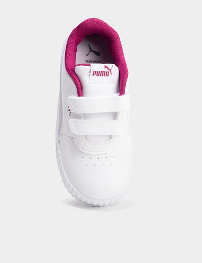 Tennis basses à scratchs Puma Carina violet fille