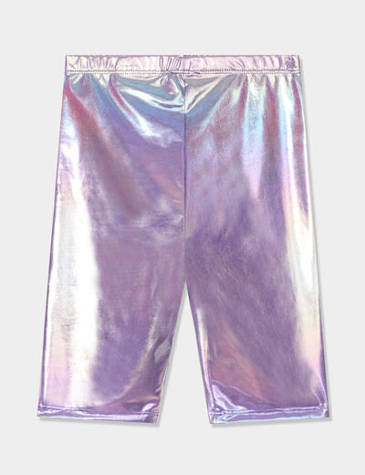 Legging cycliste irridescent mauve fille