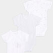 Lot 3 bodies coton manches courtes blanc bébé