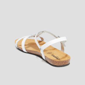sandales plates en cuir creeks blanc femme Sandales plates en cuir Creeks blanc femme