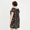 Robe courte évasée fluide boutonnée noir femme grande taille