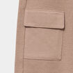 Pantalon droit bas resserr&eacute; coton taupe b&eacute;b&eacute; gar&ccedil;on