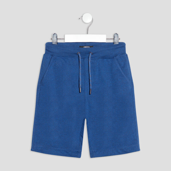 Short jogging droit Liberto bleu garçon