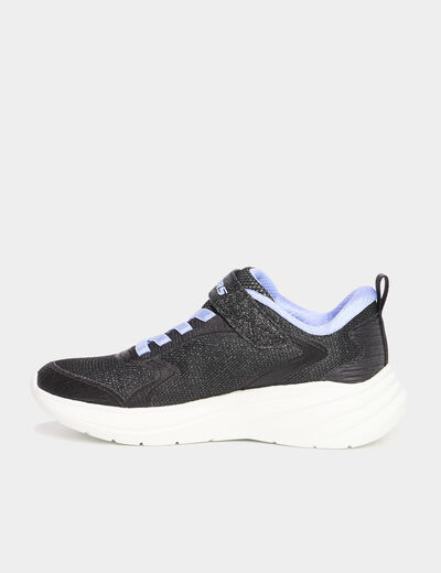 Baskets running à scratchs Skechers noir fille